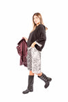 Felpa con Cappuccio e Inserto Zebrato Layered donna Miss love - 4