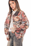 Giacca Trapuntata a Fiori con Colletto Effetto Pelle donna Miss love - 3