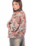Giacca Trapuntata a Fiori con Colletto Effetto Pelle donna Miss love - 5