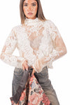 Crop Top in Pizzo con Collo Alto donna Miss love - 1