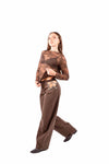 Jeans Barrel Fit Cioccolato con Dettaglio Cut-Out donna Miss love - 5