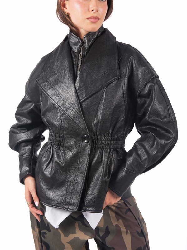 Giacca EcoPelle con Vita Elasticizzata da donna Miss love