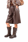 Bermuda in Ecopelle Cioccolato con Pinces donna Miss love - 2