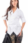 Camicia Popeline con Incrocio Bianca donna Miss love - 1