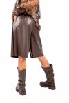 Bermuda in Ecopelle Cioccolato con Pinces donna Miss love - 3