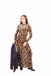 Abito Lungo Effetto Velluto Zebrato donna Miss love - 1