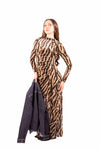 Abito Lungo Effetto Velluto Zebrato donna Miss love - 2