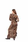 Abito Lungo Effetto Velluto Zebrato donna Miss love - 3