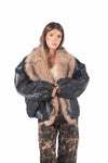 Bomber Oversize EcoPelle con Collo in Ecopelliccia donna Miss love - 1