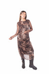 Abito Lungo Leopardato con Drapeggi donna Miss love - 1
