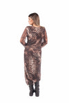 Abito Lungo Leopardato con Drapeggi donna Miss love - 4