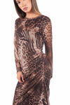 Abito Lungo Leopardato con Drapeggi donna Miss love - 5