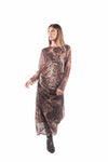 Abito Lungo Leopardato con Drapeggi donna Miss love - 6
