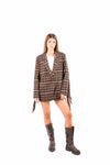 Blazer a Quadri Tartan con Frange Scamosciate donna Miss love - 3