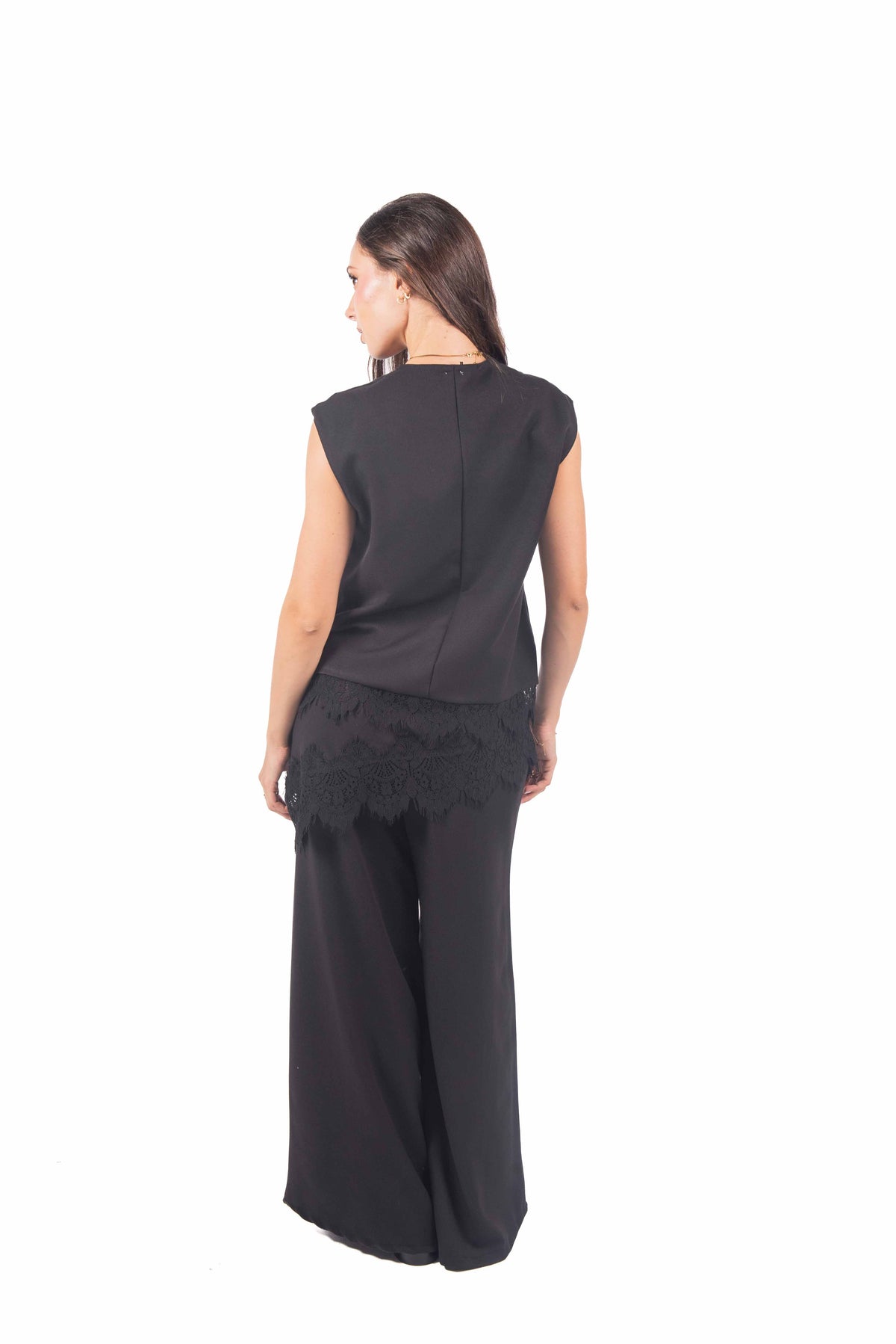 Gilet Strutturato con Pizzo Nero donna Miss love - 5