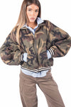 Bomber Camouflage con Bordi a Coste donna Miss love - 1