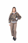 Pantaloni Cargo Slim Fit Tortora donna Miss love - 1