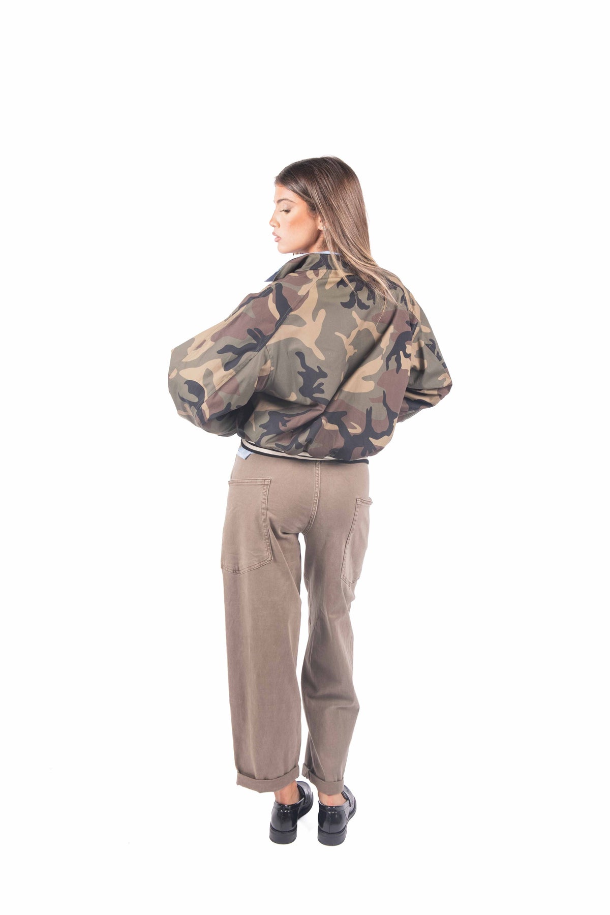Bomber Camouflage con Bordi a Coste donna Miss love - 5
