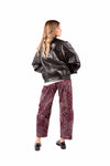 Bomber Oversize in Ecopelle Nera con Collo Alto donna Tensione in - 4