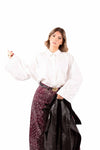 Camicia Popeline Bianca con Manica Larga donna Tensione in - 1