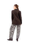 Blazer Nero Smoking con Revers in Satin e Cravatta donna Tensione in - 4