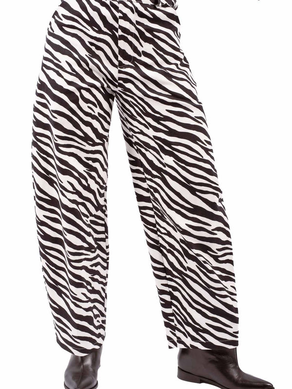 Pantaloni Balloon Fit Stampa Zebrata da donna Tensione in