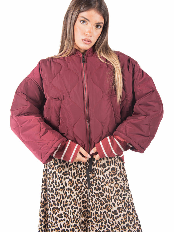 Bomber Trapuntato Bordeaux da donna Miss love