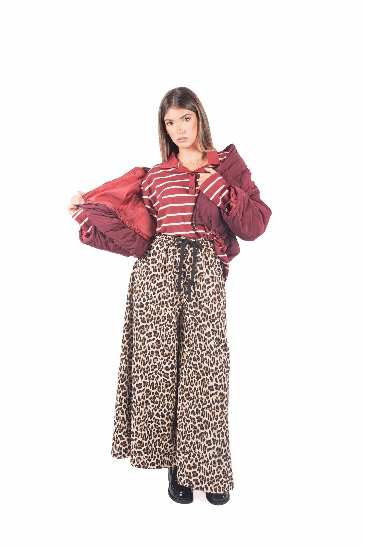 Bomber Trapuntato Bordeaux donna Miss love - 5