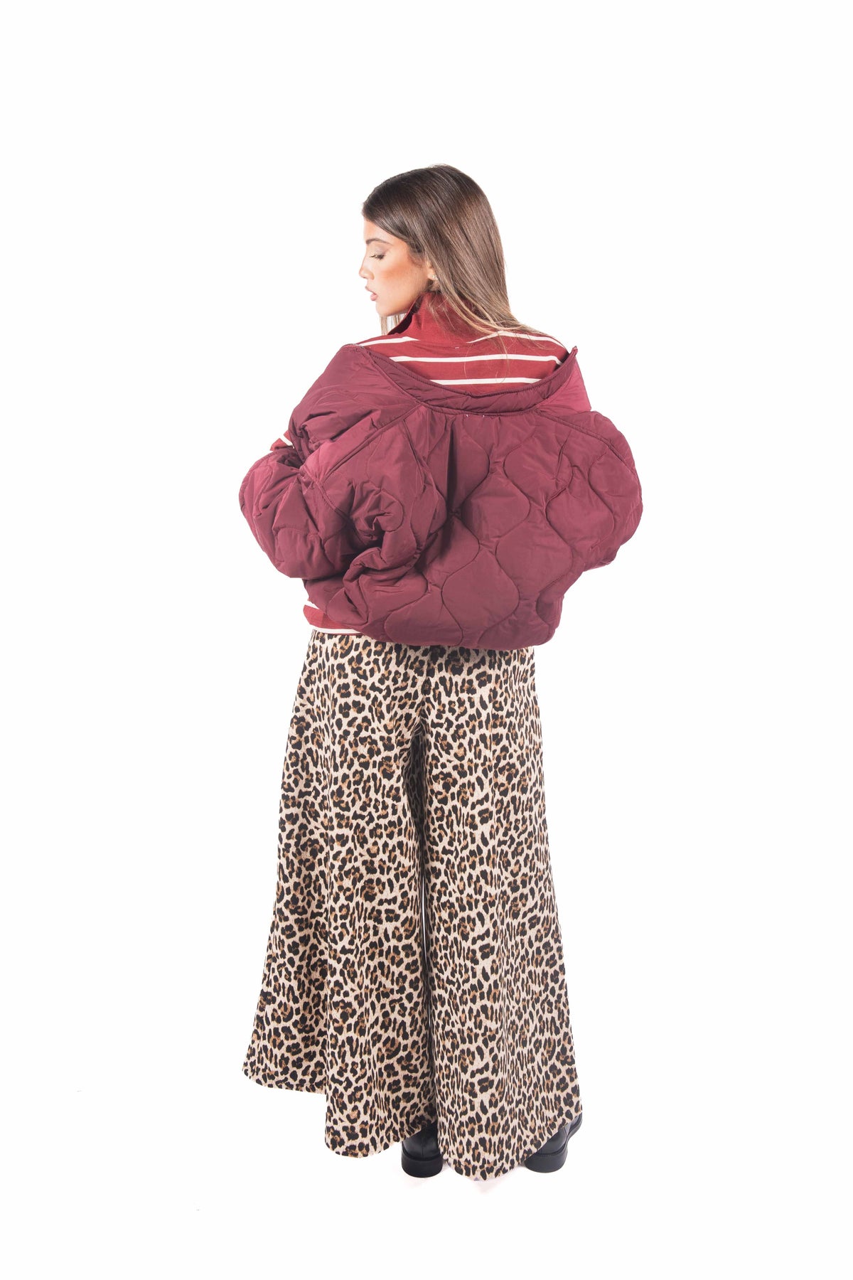 Bomber Trapuntato Bordeaux donna Miss love - 4