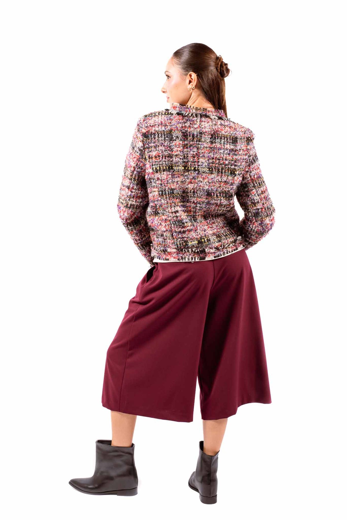 Giacca Corta in Tweed Multicolor con Bottoni Goffrati donna Tensione in - 5