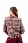 Giacca Corta in Tweed Multicolor con Bottoni Goffrati donna Tensione in - 3