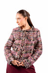 Giacca Corta in Tweed Multicolor con Bottoni Goffrati donna Tensione in - 1