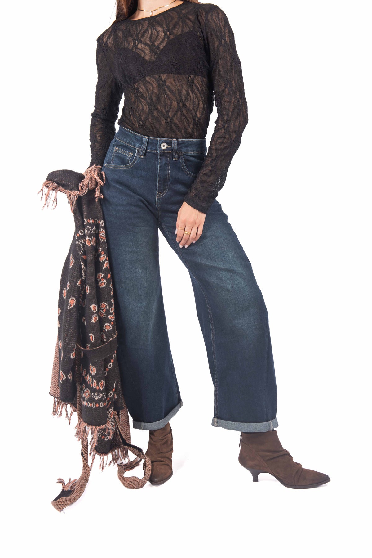Jeans Straight Fit Lavaggio Medio donna Miss love - 2