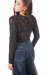 Maglia in Pizzo Strutturato Nera donna Miss love - 3