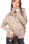Felpa in Maglia Jacquard con Zip donna Miss love - 1