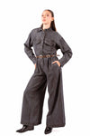 Tuta Jumpsuit Grigia con Cintura donna Tensione in - 1
