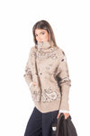 Felpa in Maglia Jacquard con Zip donna Miss love - 2