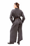 Tuta Jumpsuit Grigia con Cintura donna Tensione in - 4