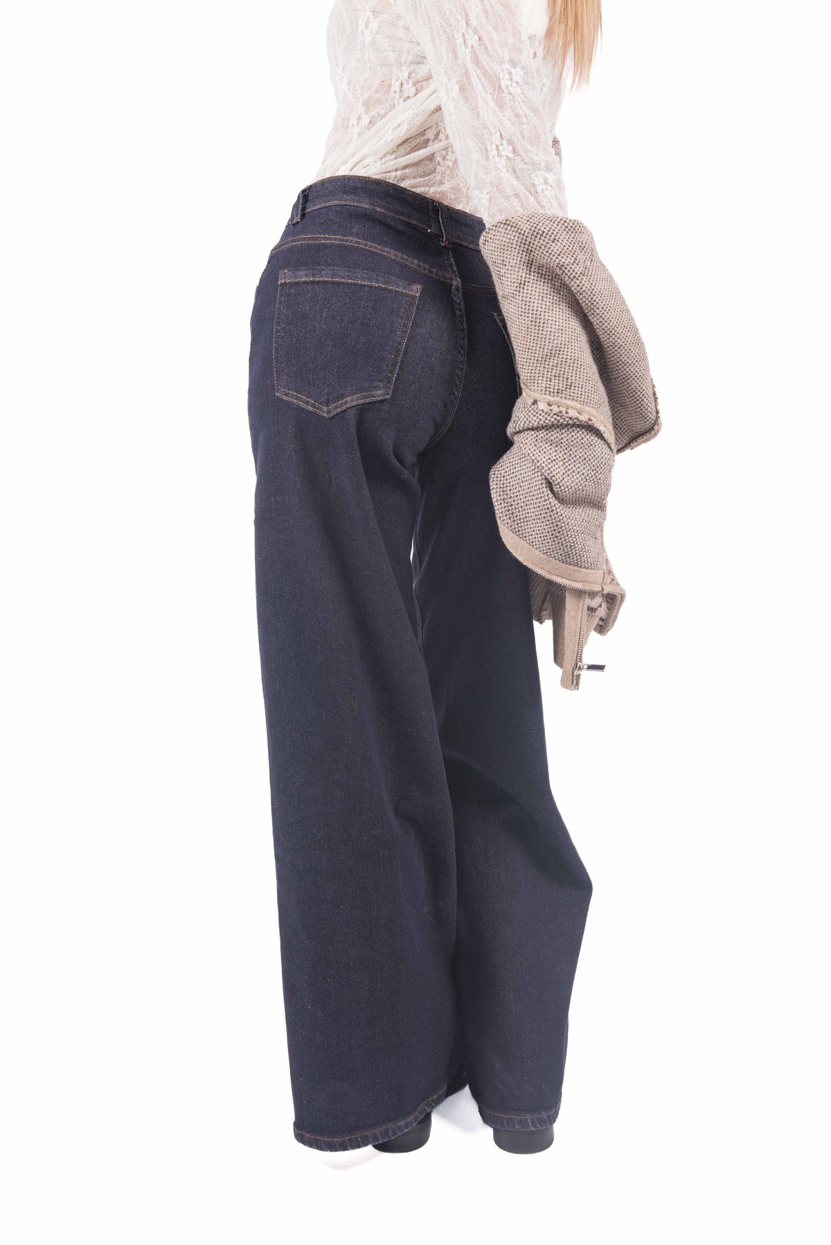 Jeans Wide Leg Lavaggio Scuro donna Miss love - 5