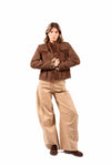 Giacca Corta in Tweed Marrone con Frange e Paillettes donna Tensione in - 2