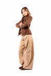 Giacca Corta in Tweed Marrone con Frange e Paillettes donna Tensione in - 4
