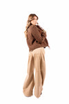 Giacca Corta in Tweed Marrone con Frange e Paillettes donna Tensione in - 5