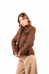 Giacca Corta in Tweed Marrone con Frange e Paillettes donna Tensione in - 6