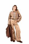 Camicia a Quadri Tartan Senape/Marrone donna Tensione in - 1