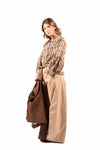 Camicia a Quadri Tartan Senape/Marrone donna Tensione in - 4