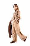 Camicia a Quadri Tartan Senape/Marrone donna Tensione in - 2