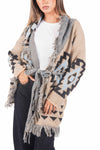 Cardigan in Maglia Jacquard con Frange donna Miss love - 1