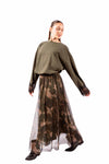 Maglia in Cotone Militare con Applicazione in Pizzo donna Tensione in - 3