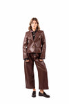 Blazer in Ecopelle Bordeaux donna Tensione in - 2
