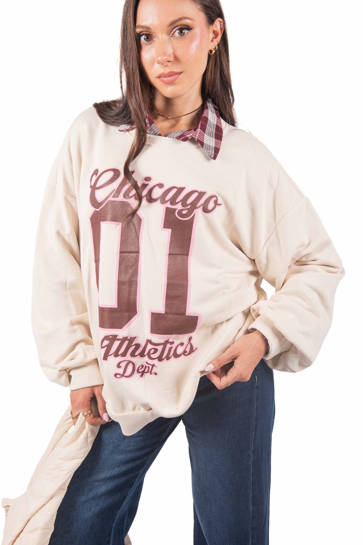 Felpa Girocollo Stampa Athletic donna Miss love - 1